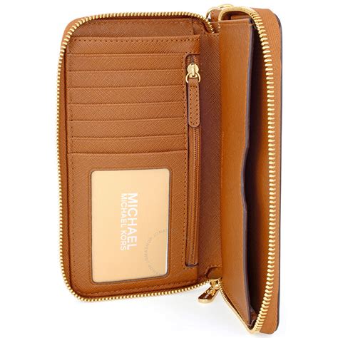 michael kors jet set travel large smartphone wristlet acorn|Jet Set Large Leather Smartphone Wristlet Wallet .